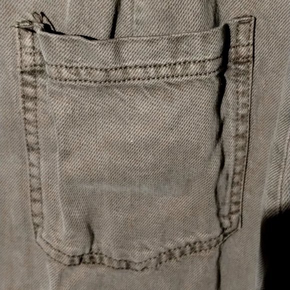 YFB Denim Jumpsuit XS or M Olive Button down s/s nwt - Picture 9 of 12